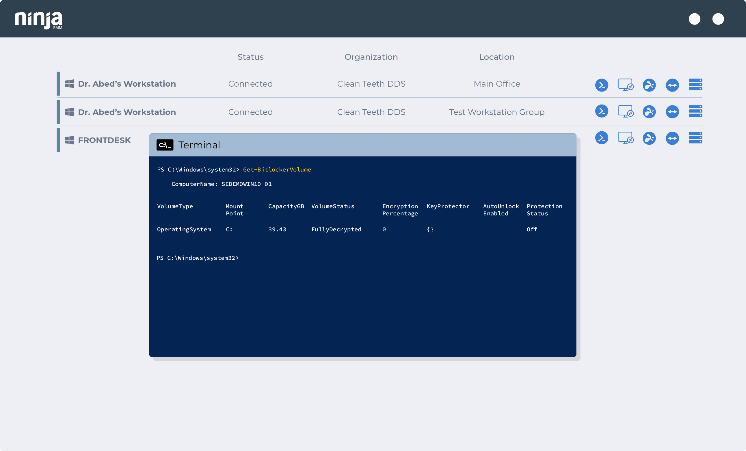 End User Terminal screenshot