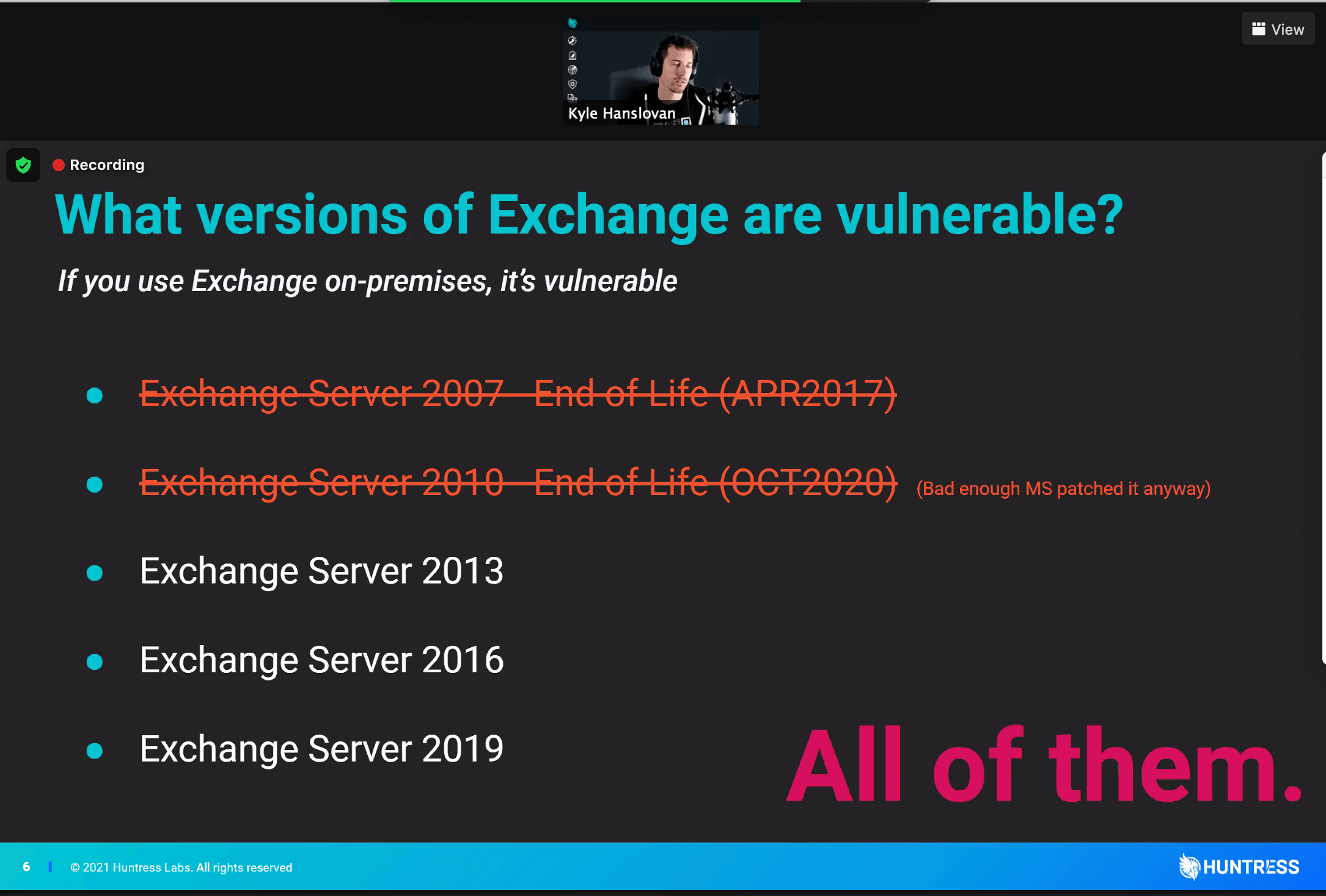 what versions of exchange are vulnerable