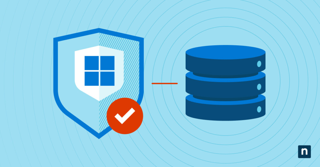 What is Windows Defender Application Control (WDAC)? Windows logo within a shield illustration representing the topic of Windows Defender Application Control (WDAC)