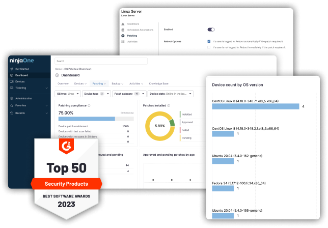 Logiciel de gestion des correctifs Linux Capture d'écran du logiciel de gestion des correctifs Linux