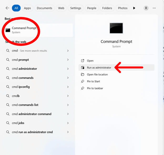 Run Command Prompt as Administrator