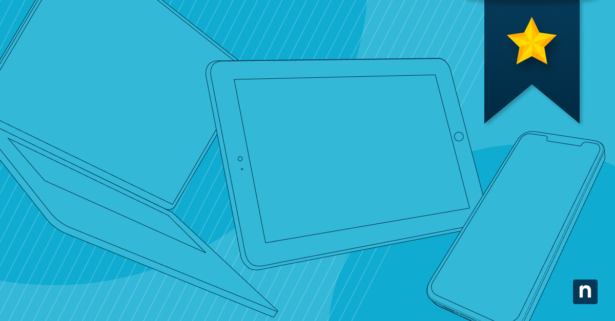 Ilustración de varios dispositivos que representan software de gestión de dispositivos móviles