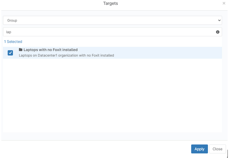 Ein Screenshot zeigt den Bildschirm mit der Zielliste