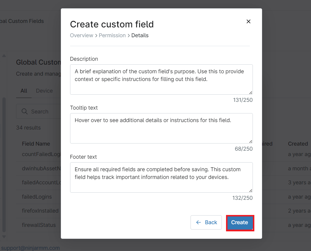 Klicken Sie auf die Schaltfläche "Erstellen".