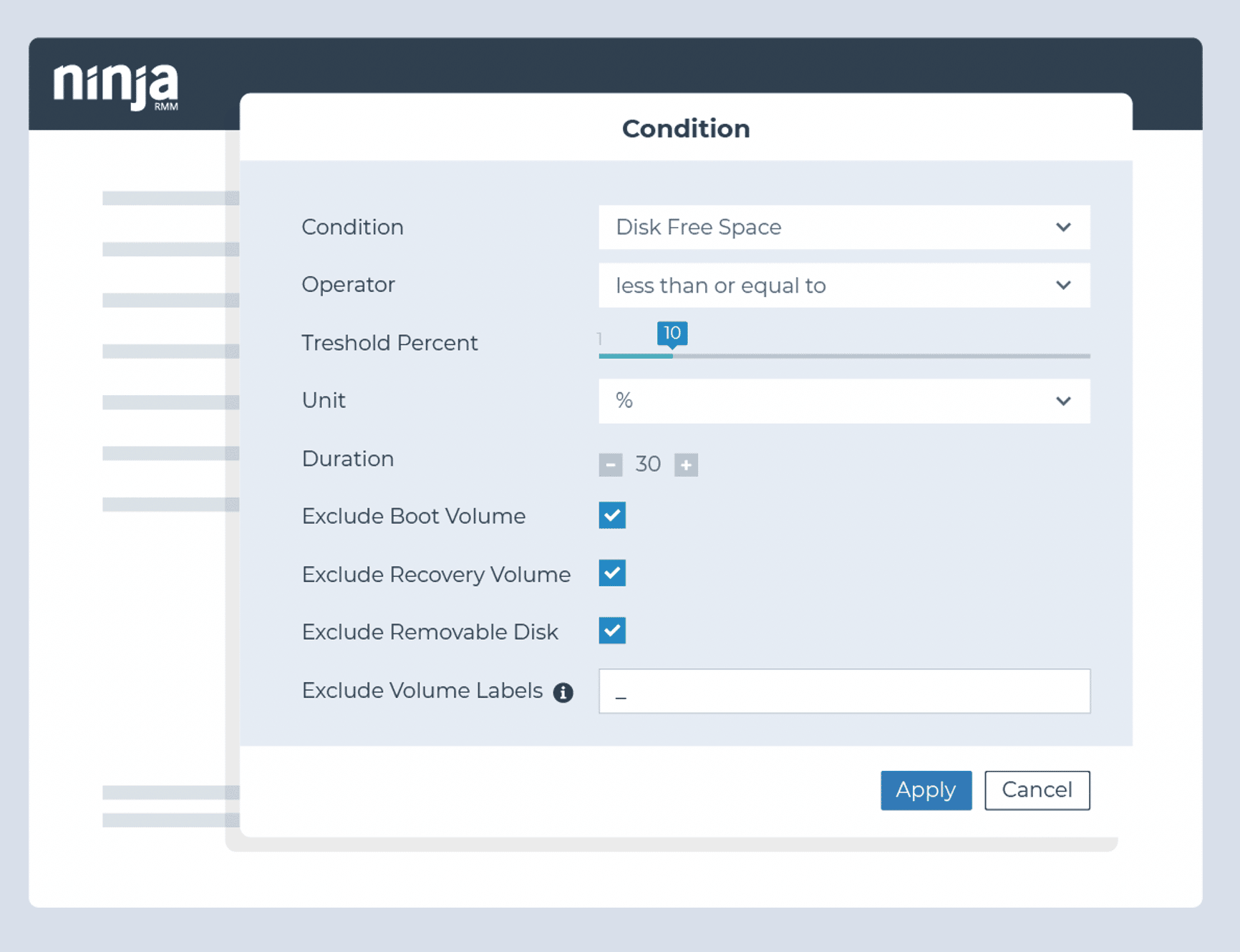 Drive monitoring checklist