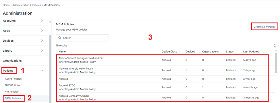 Create or Select a Policy