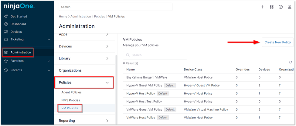 Creating Policies for VMware Monitoring&nbsp;