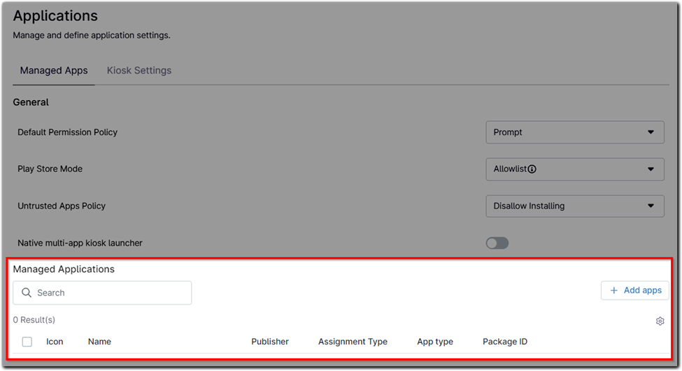 Gestione delle applicazioni
