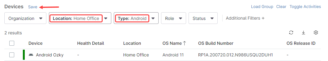 Click&nbsp;Save&nbsp;(next to&nbsp;Devices). A dialog box appears