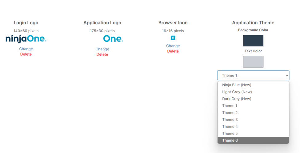 Choose a theme from the nine available color schemes to apply a consistent visual style to your branded site.&nbsp;