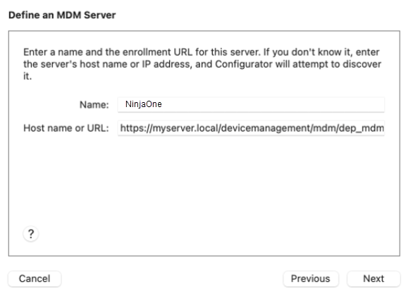 Define an MDM Server