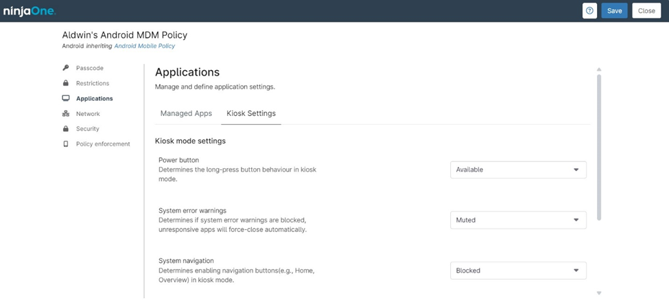 Single App Mode