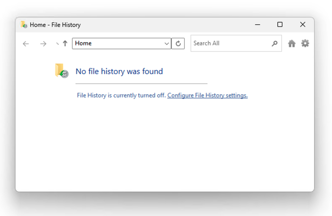 Configure File History Settings
