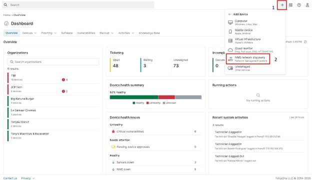 Device health dashboard
