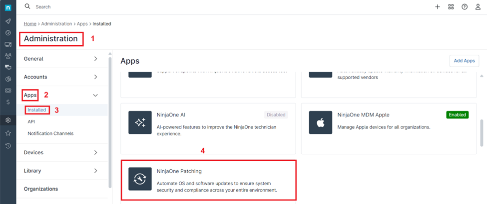 Verify that NinjaOne patching is activated