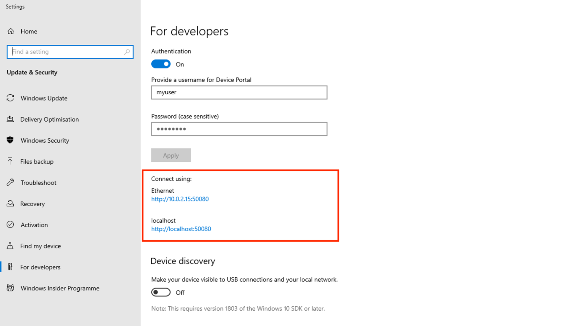 Portale del dispositivo di Windows