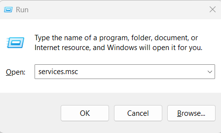 Digita "services.msc"