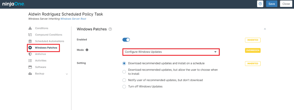 Select Windows Patches