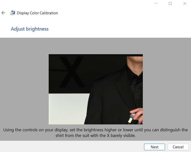 Boîte de dialogue Ajuster la luminosité