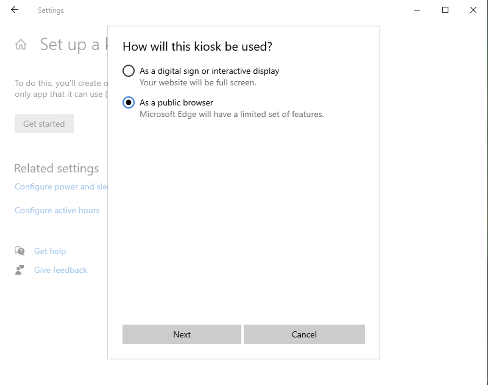Configurez votre kiosque en tant que serveur public