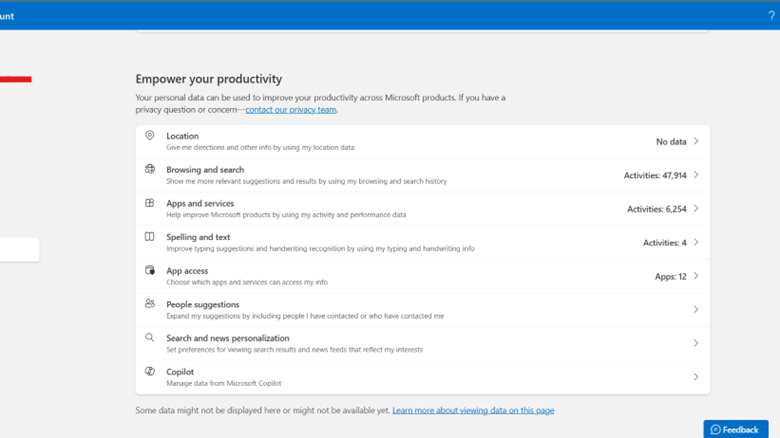 Datentypen unter Ihrem Aktivitätsverlauf finden