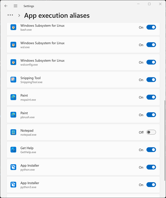 Configuración de alias de ejecución de aplicaciones
