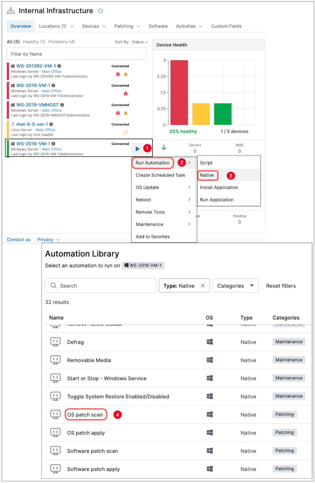 Internal infrastructure window