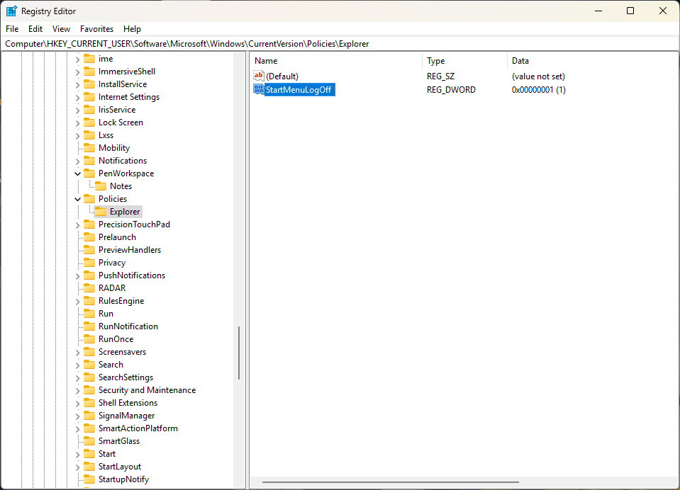 Registry editor dialog box