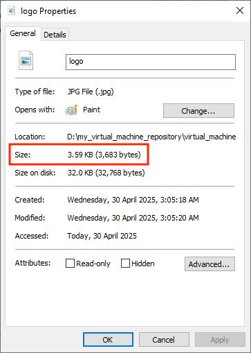 Logo properties dialog box