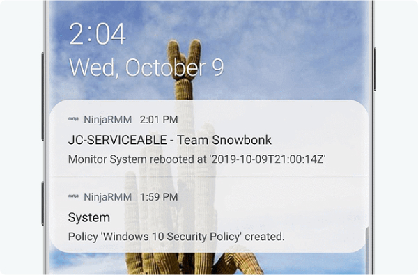 Erhalten Sie wichtige Benachrichtigungen, egal von wo Sie arbeiten.