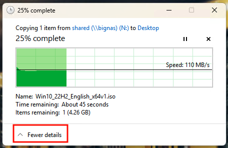 Fewer details option