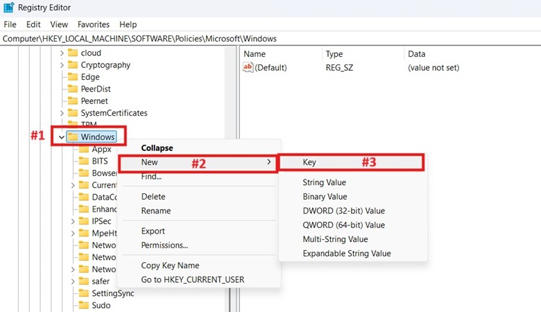 Open Registry Editor and Create Key Name it OOBE