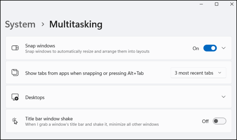 Enable or Disable “Title Bar Window Shake” in Windows 11 | NinjaOne