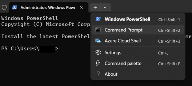 Open Command Prompt in new tab