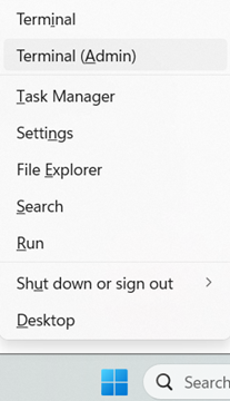 Open Terminal (Admin)