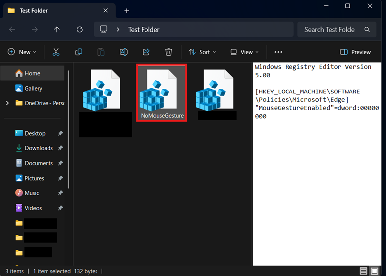 Locate the .reg file and double-click it to merge its content into the Registry