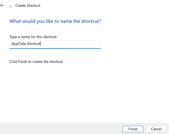 Name the shortcut