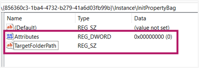 Set TargetFolderPath value data