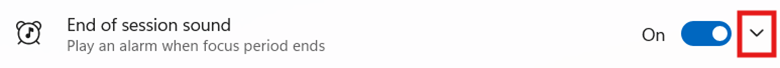 Click the dropdown button on the right of End of break sound option