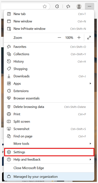 Click the three-dot menu and select Settings