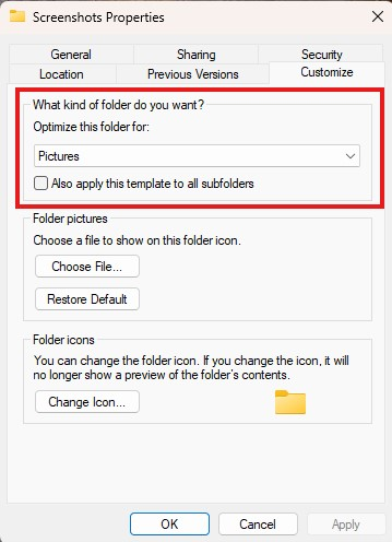 Go to Screenshot Properties