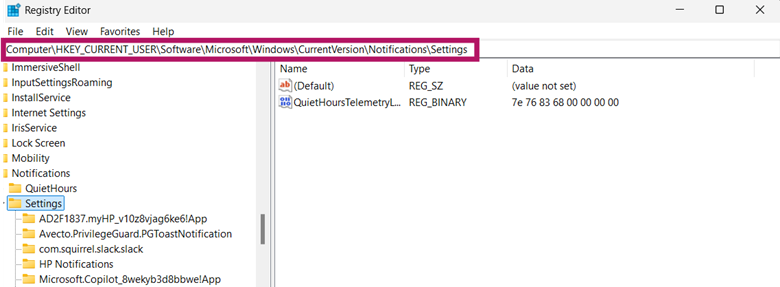 Go to path in the address bar