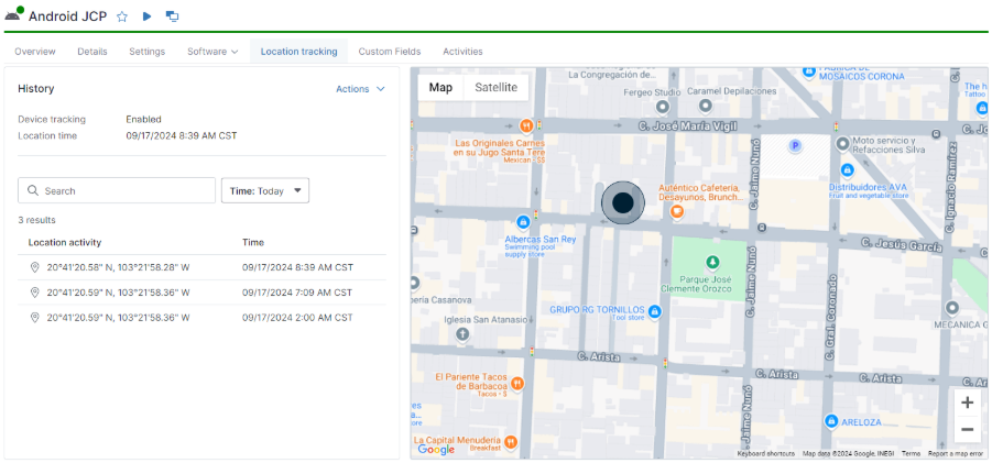 Tracciamento della geolocalizzazione