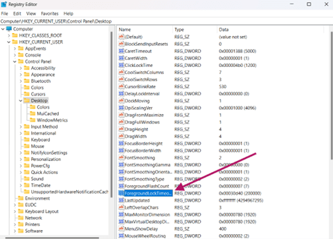 Create/modify the DWORD