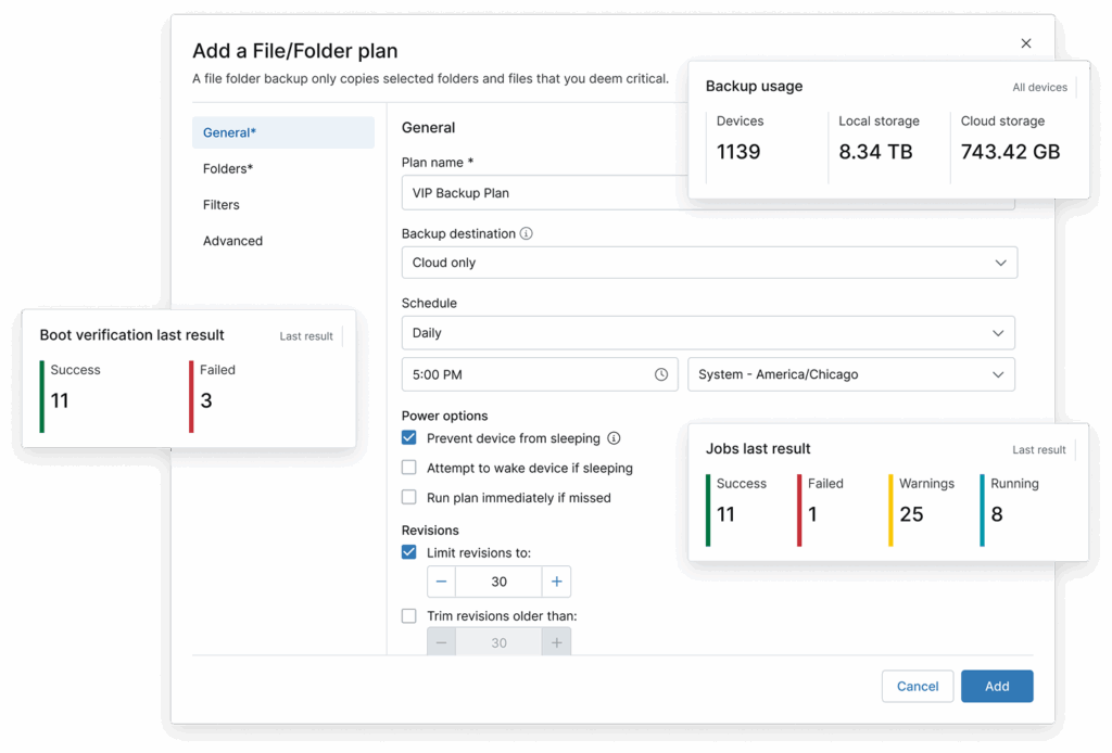 Cloud Backup screenshots