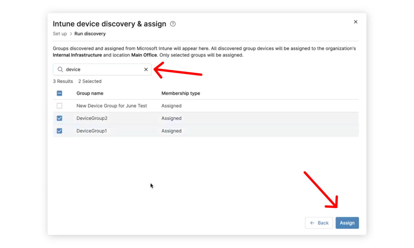 Captura de pantalla de la integración con Microsoft Intune