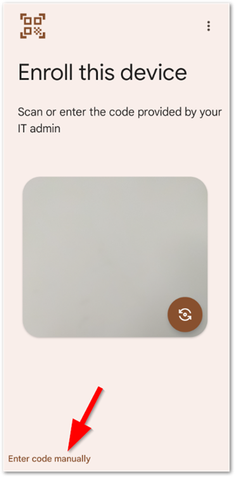 A screenshot showing the Enroll device