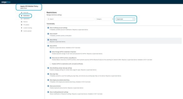 iOS Supervised Mode Management