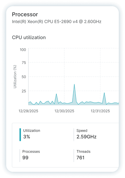 Dashboard processor screenshot