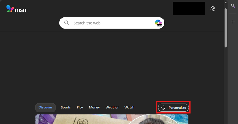 Personalize button